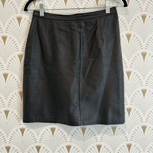 Black Leather Vintage Mini Skirt by Tip Top of CA, Says Size 9/10 but Runs Small